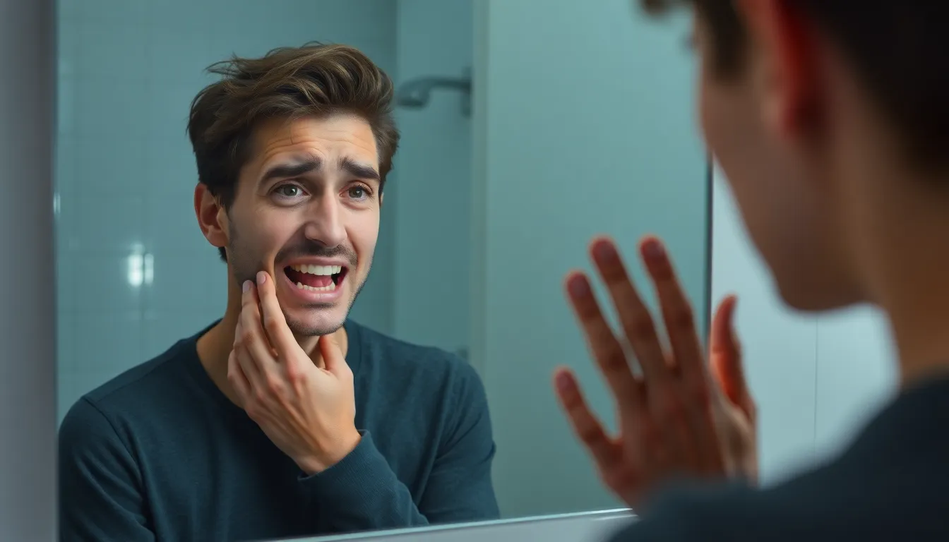 Person bewahrt Ruhe bei Zahnschmerzen