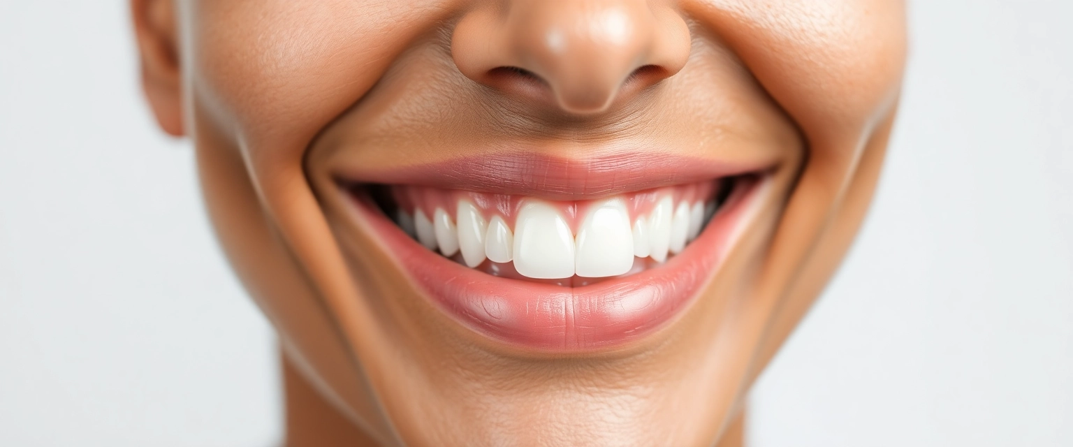 Glücklicher Patient nach Parodontosebehandlung mit gesundem Zahnfleisch