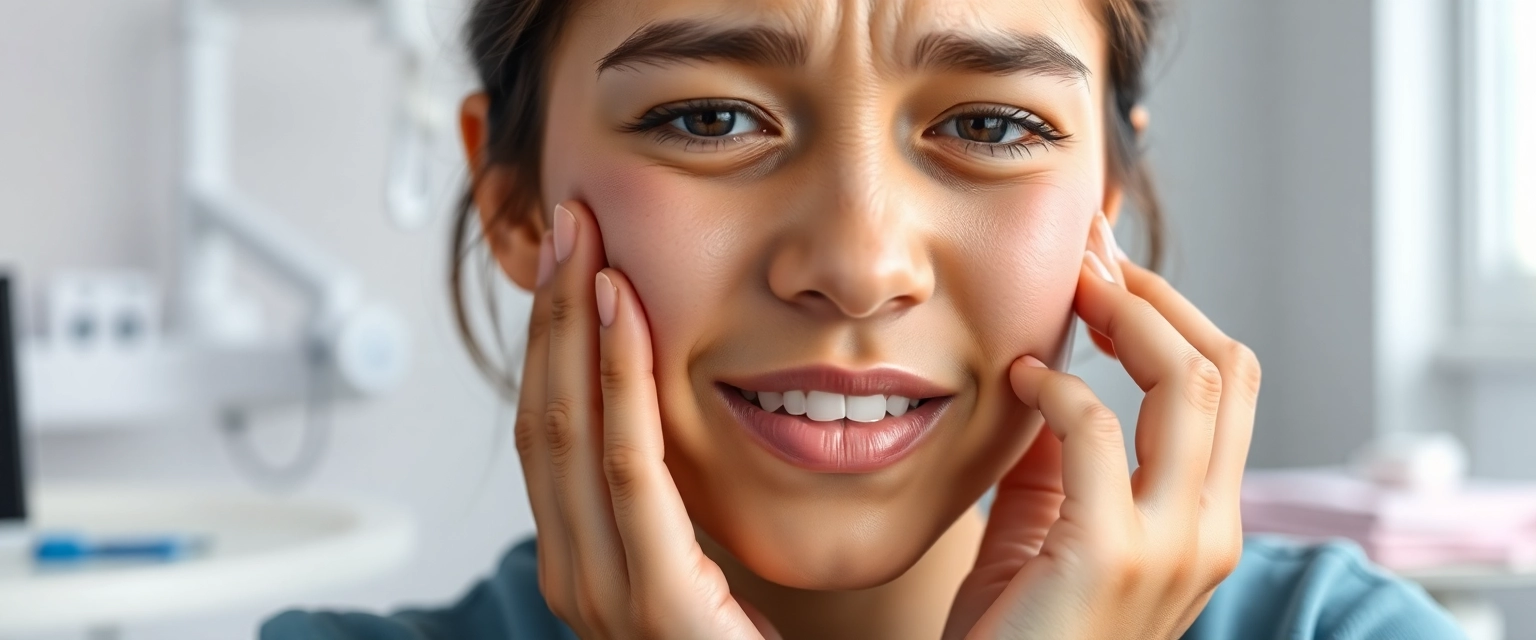 Person mit entzündetem Weisheitszahn sucht Hilfe