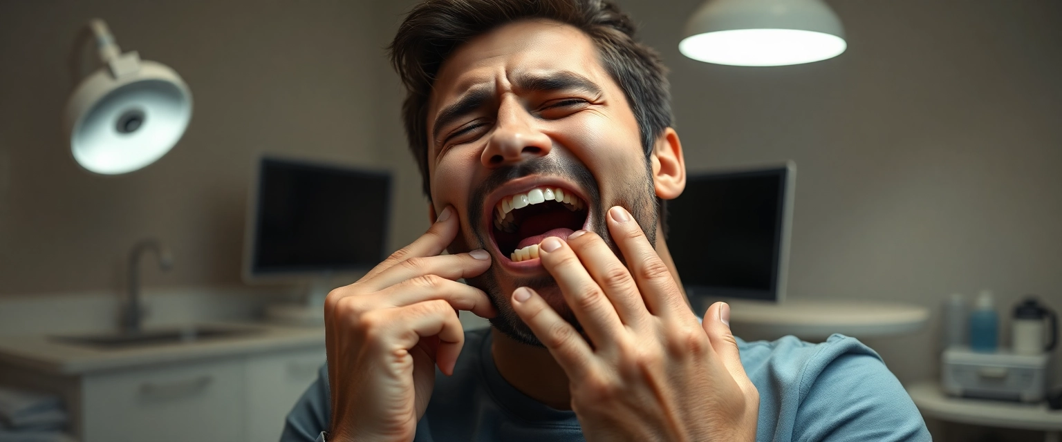 Patient mit Zahnschmerzen sucht dringende Hilfe in Solothurn