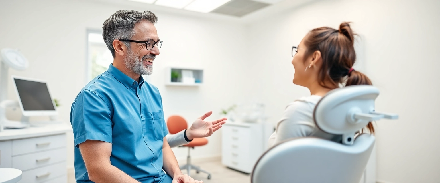 Moderne Zahnarztpraxis in Solothurn mit lächelndem Patienten