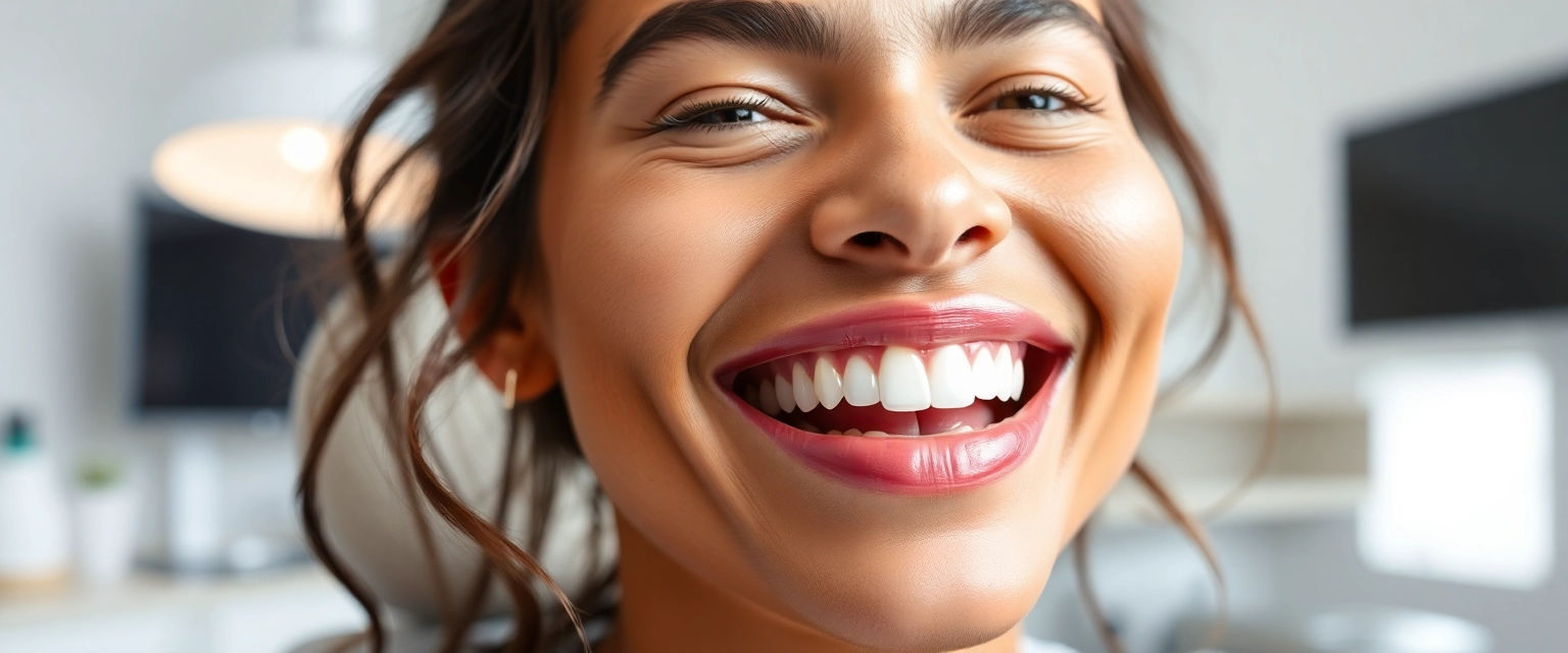 Strahlendes Lächeln nach Zahnbleaching