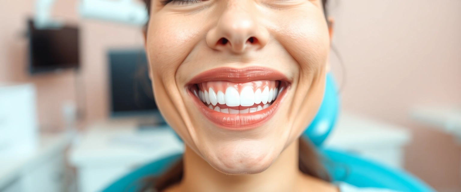 Strahlendes Lächeln nach professionellem Zahnbleaching