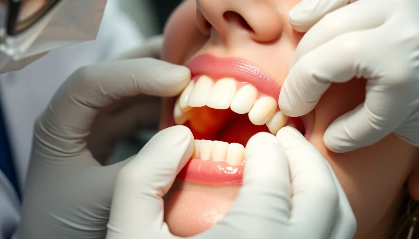 Einsetzen und Befestigen der Zahnbrücke