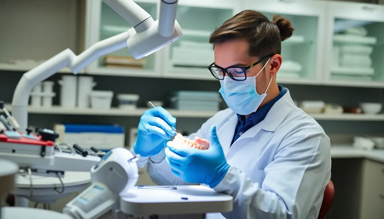 Anfertigung der Zahnbrücke im Labor