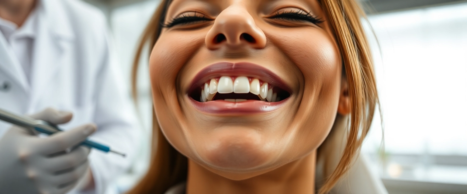 Patientin entspannt nach Zahnentfernung