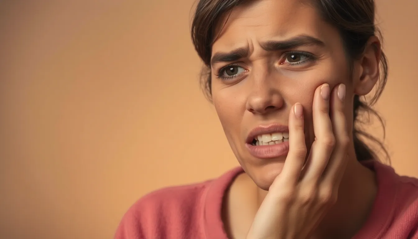 Person mit Zahnschmerzen und Unbehagen