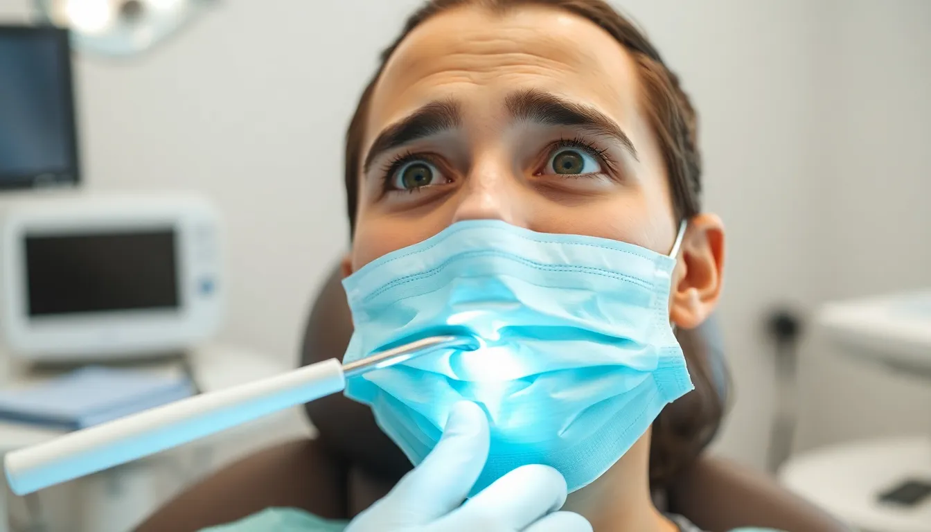 Besorgte Person vor Zahnbehandlung