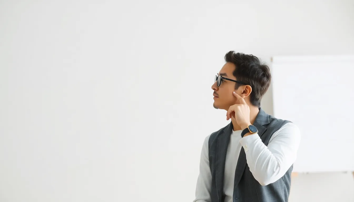 Person trifft nachdenklich eine Entscheidung