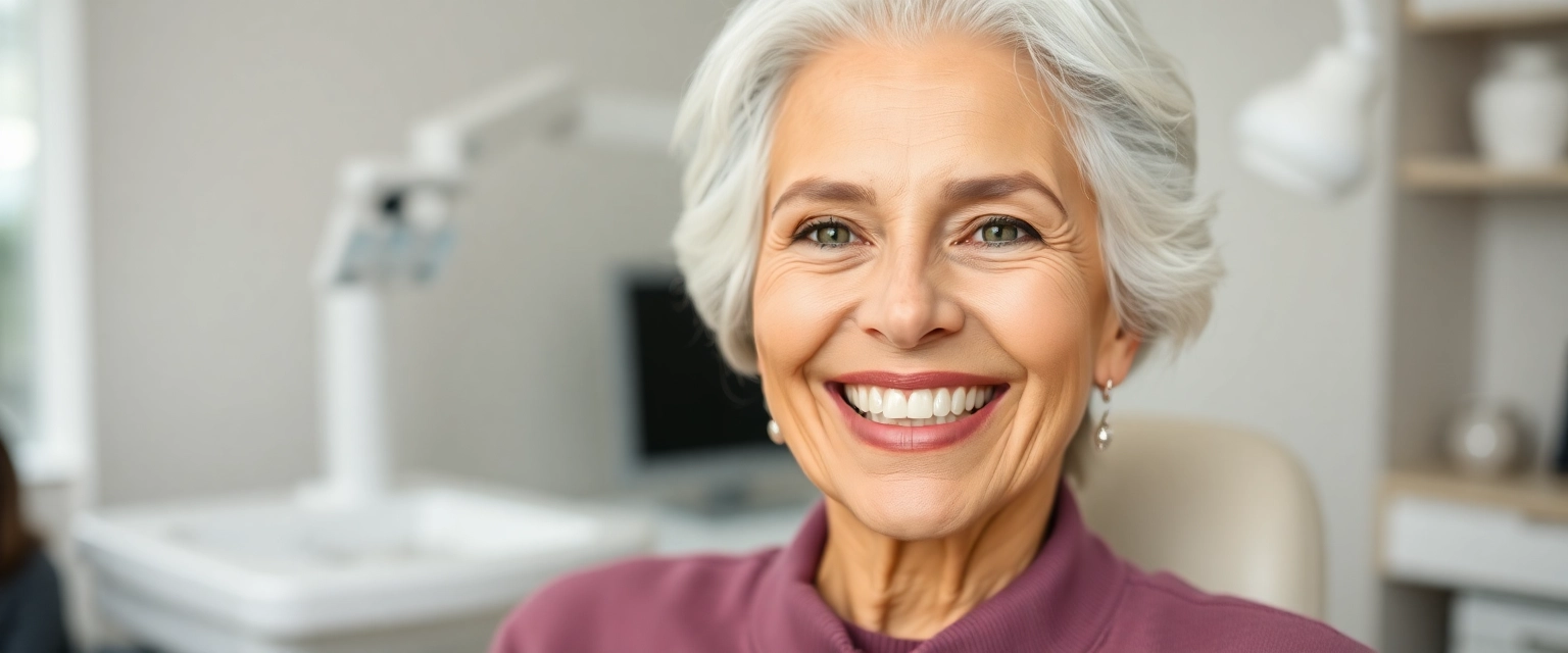 Glückliche Patientin mit Straumann Zahnimplantaten