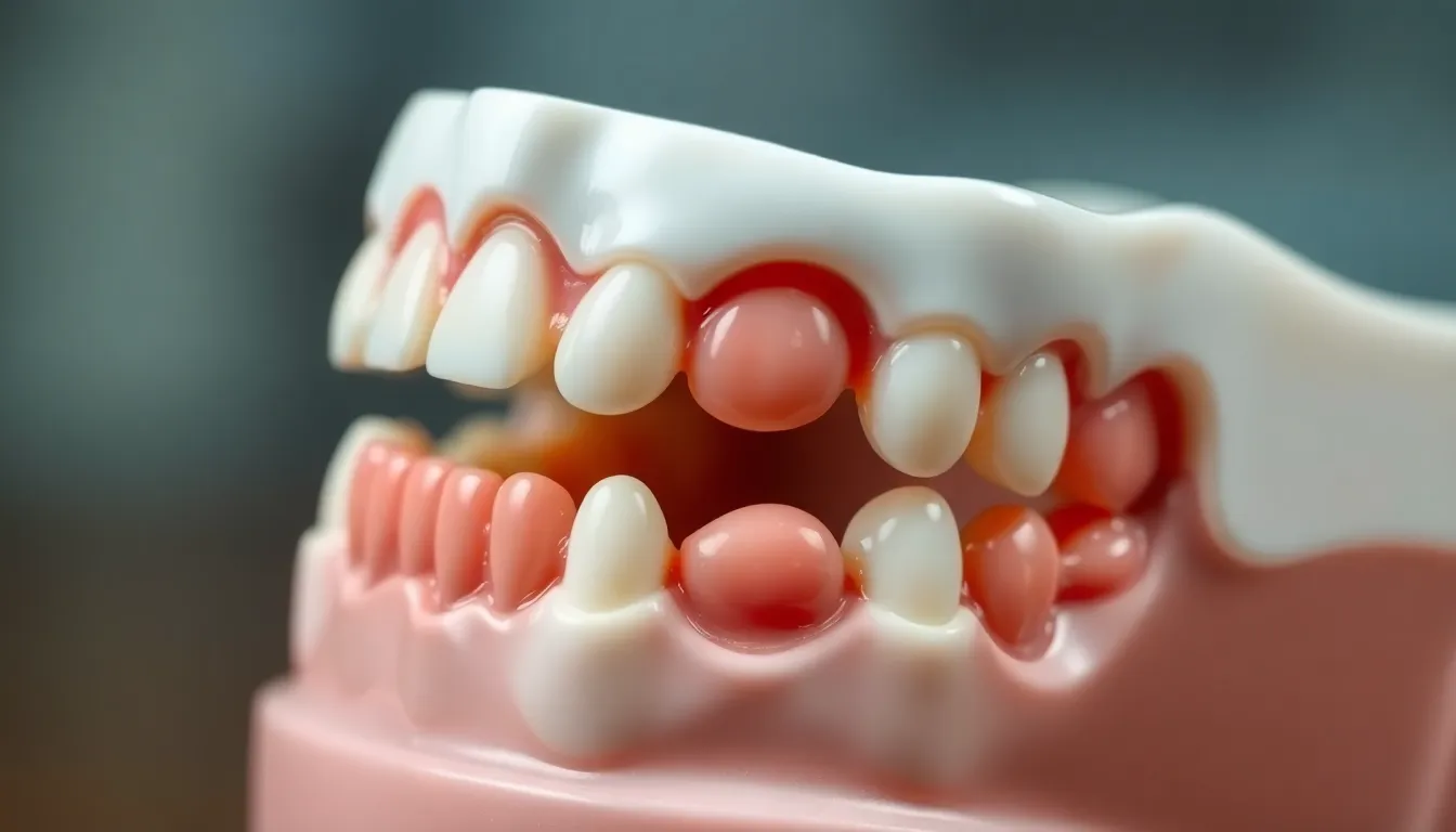 Nahaufnahme einer präzisen Zahnprothese