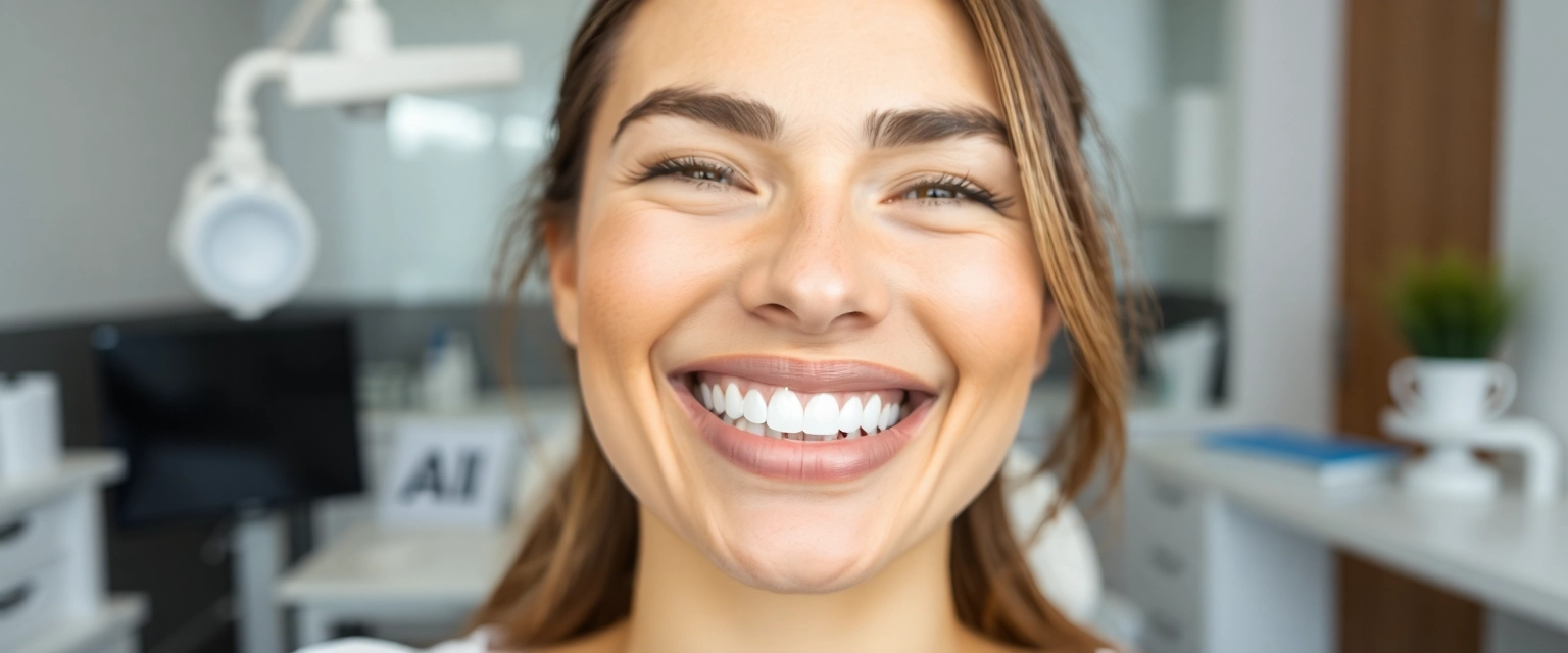 Strahlendes Lächeln nach professioneller Zahnreinigung