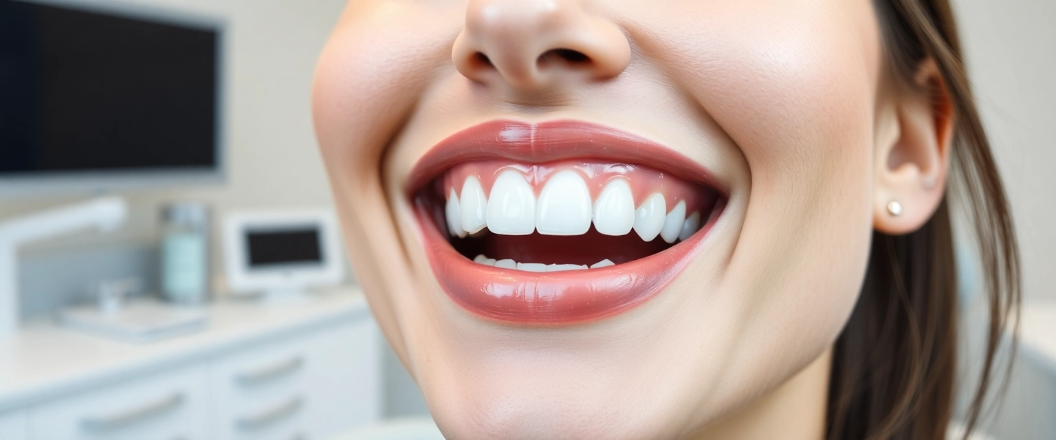 Strahlend saubere Zähne nach professioneller Zahnreinigung