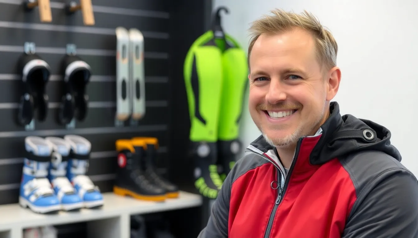 Porträt eines glücklichen Skifahrers