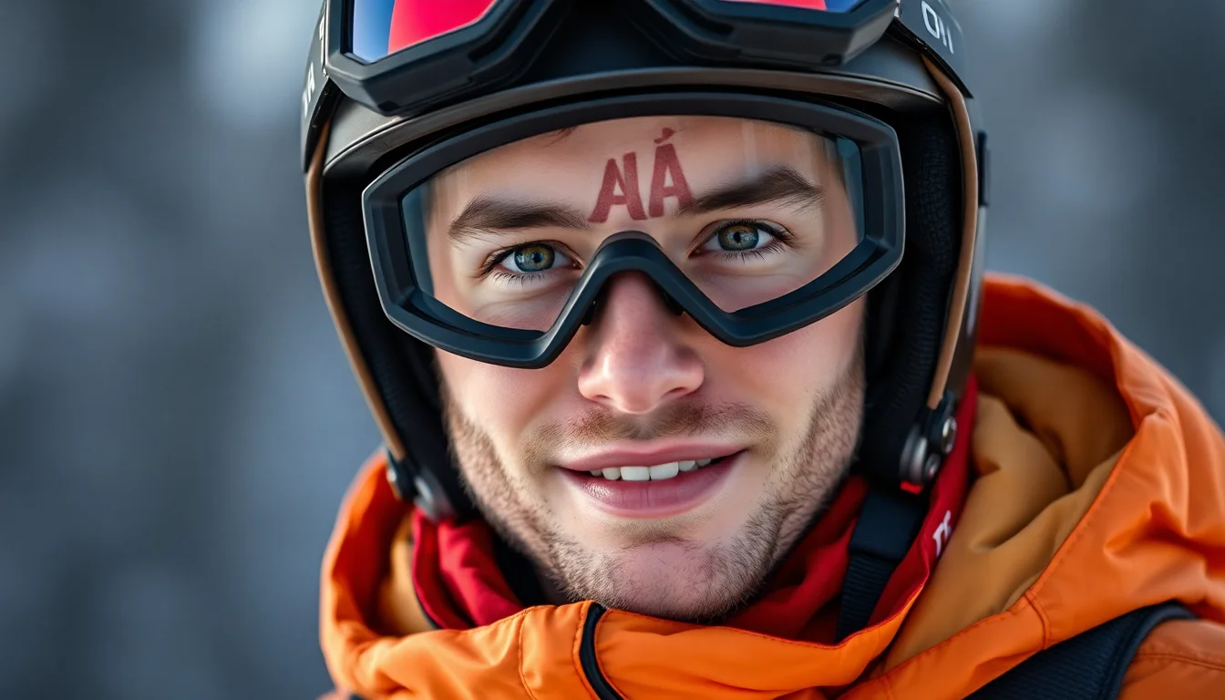 Glückliche Person zieht einen perfekt angepassten Skischuh an, Nahaufnahme