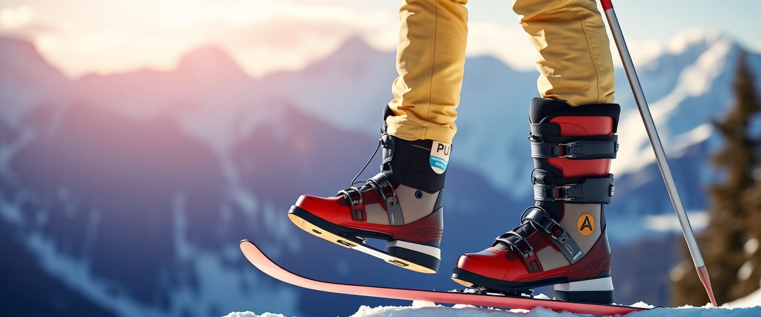Skifahrer geniesst schmerzfreies Skifahren nach Skischuh-Anpassung