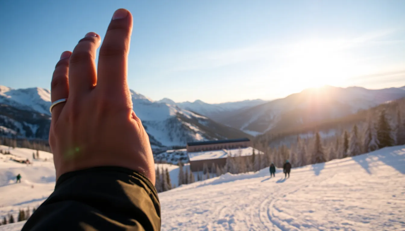 Skifahrer lädt ein zum Termin