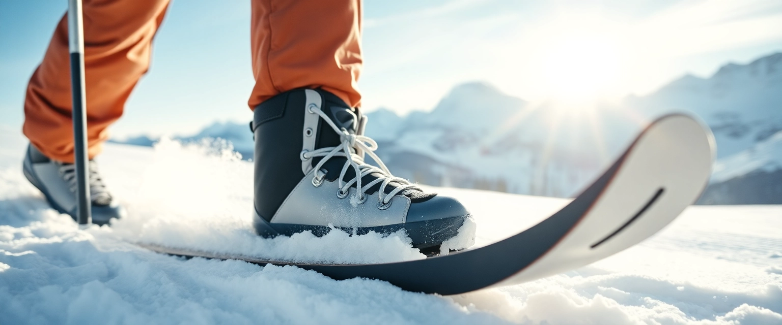 Glücklicher Skifahrer mit perfekt angepasstem Head Innenschuh in den Schweizer Alpen