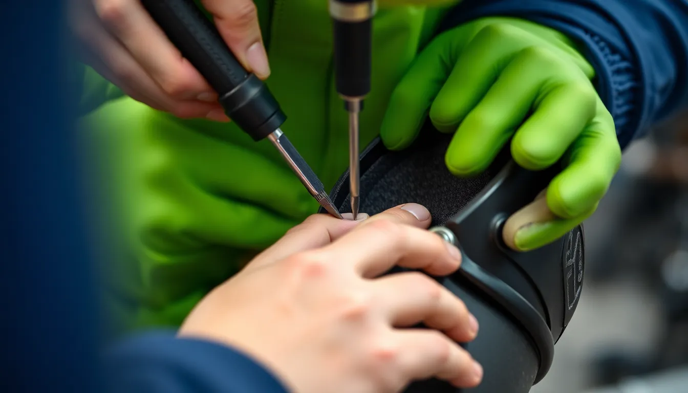 Professioneller Bootfitter passt Skischuh-Innenschuh an