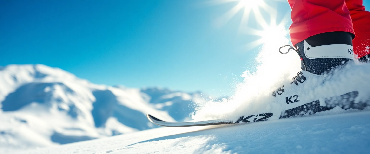 Glücklicher Skifahrer geniesst eine Abfahrt dank perfekt angepasster K2 Skischuhe