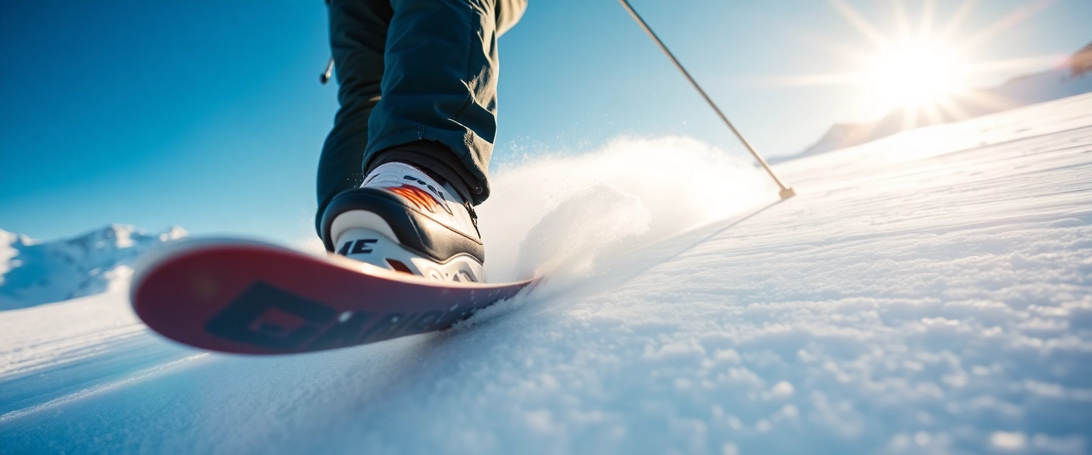 Skifahrer geniesst dank perfekt angepasster Maßschuhe eine schmerzfreie Abfahrt