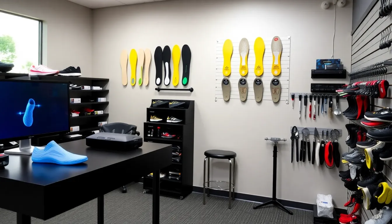 Professionelle Werkstatt für Maßschuhe mit 3D-Fussscanner und Werkzeugen