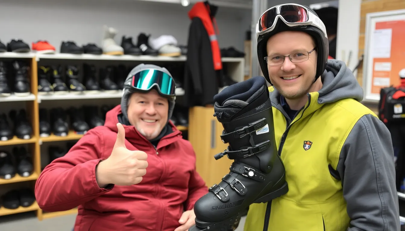 Zufriedener Kunde mit perfekt passenden Skischuhen