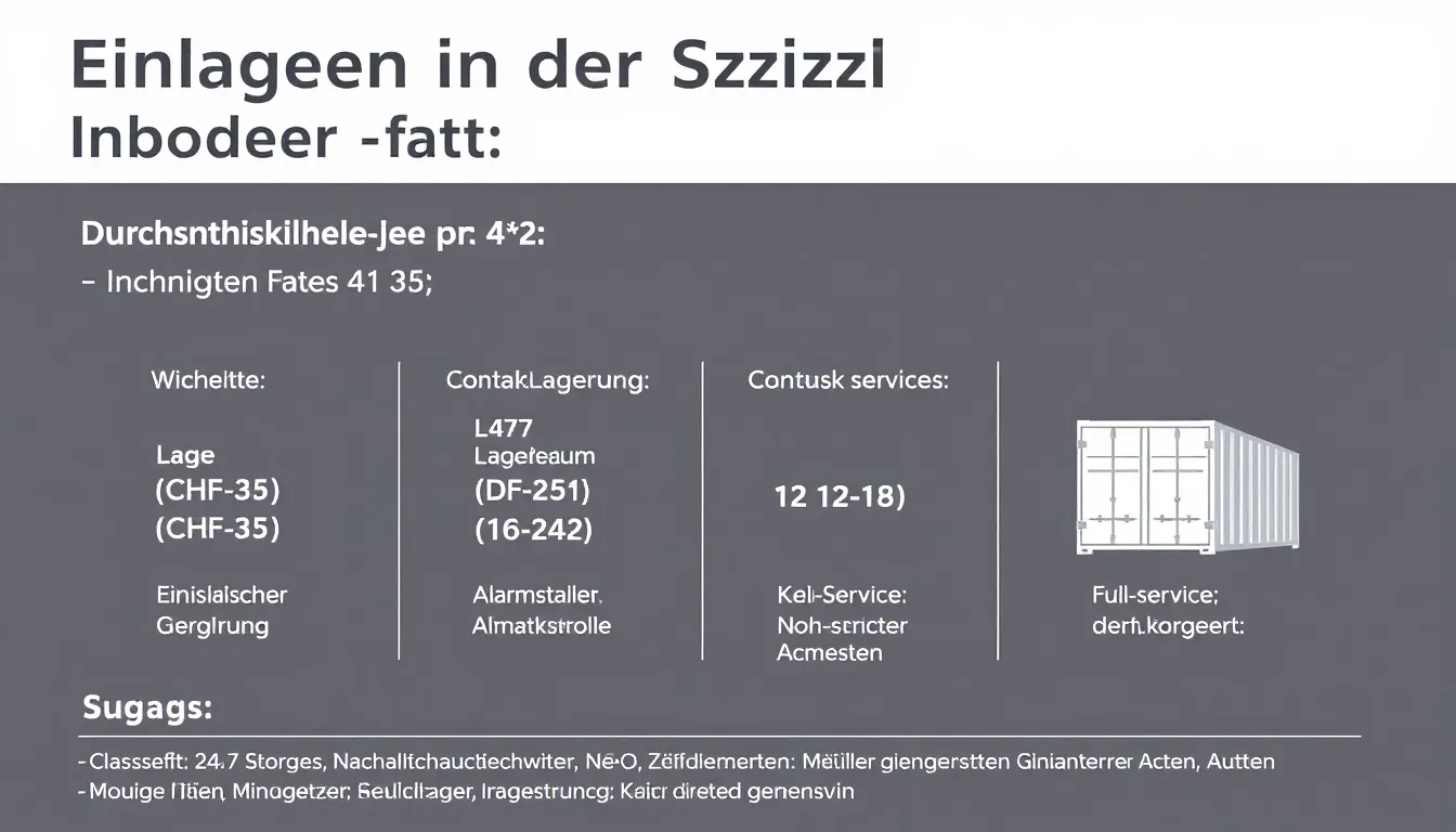 Infografik zu Einlagerungskosten und Fakten in der Schweiz