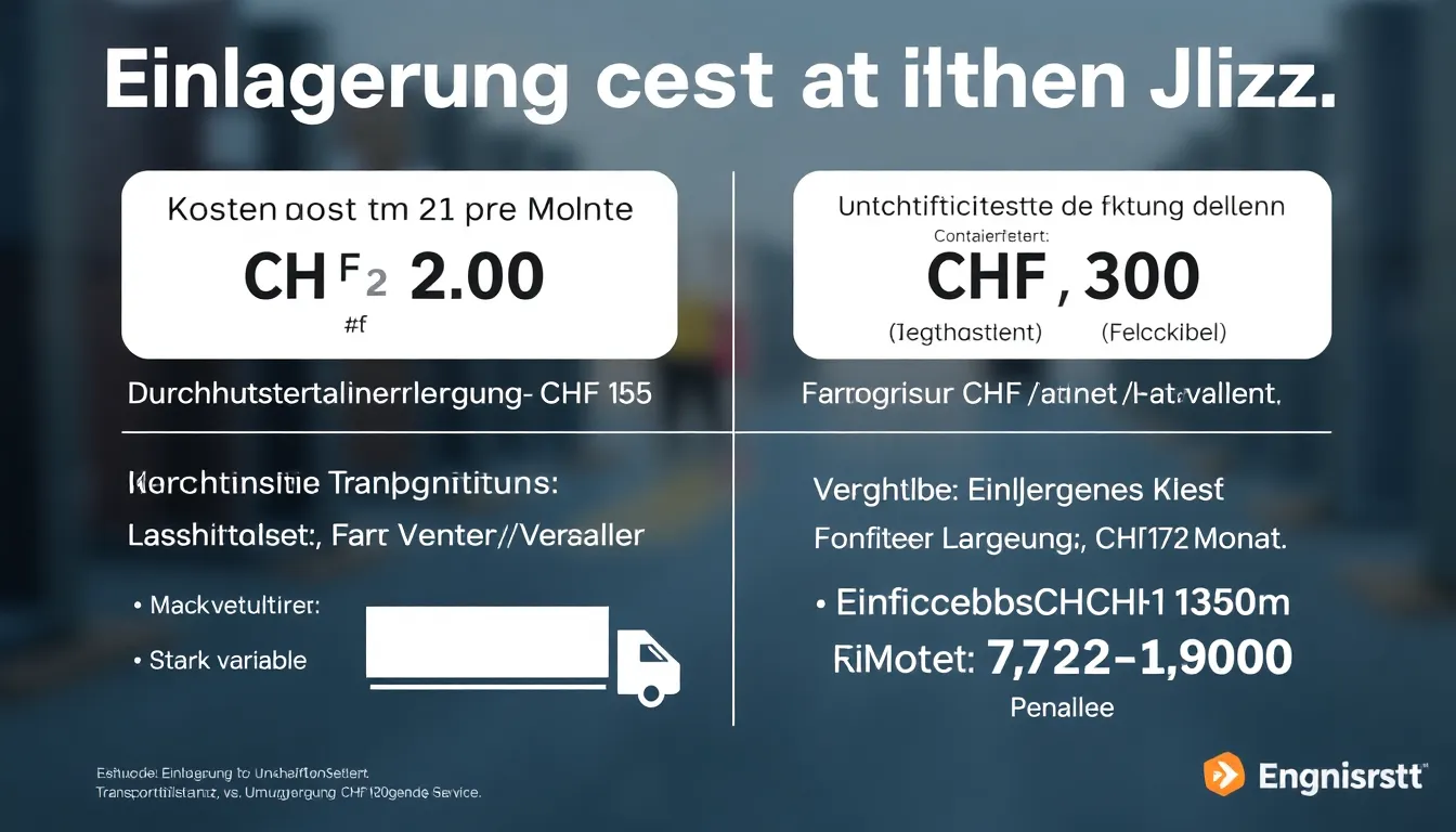 Infografik zu Einlagerungskosten in der Schweiz