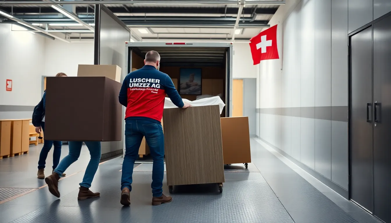 Professionelles Umzugsteam lagert Möbel sicher ein