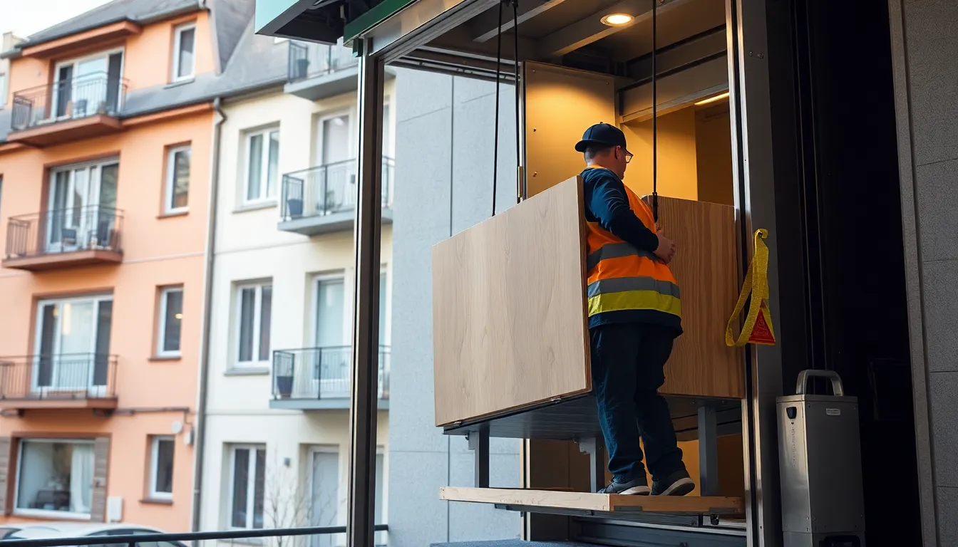 Einsatz eines Zügellifts für den Umzug