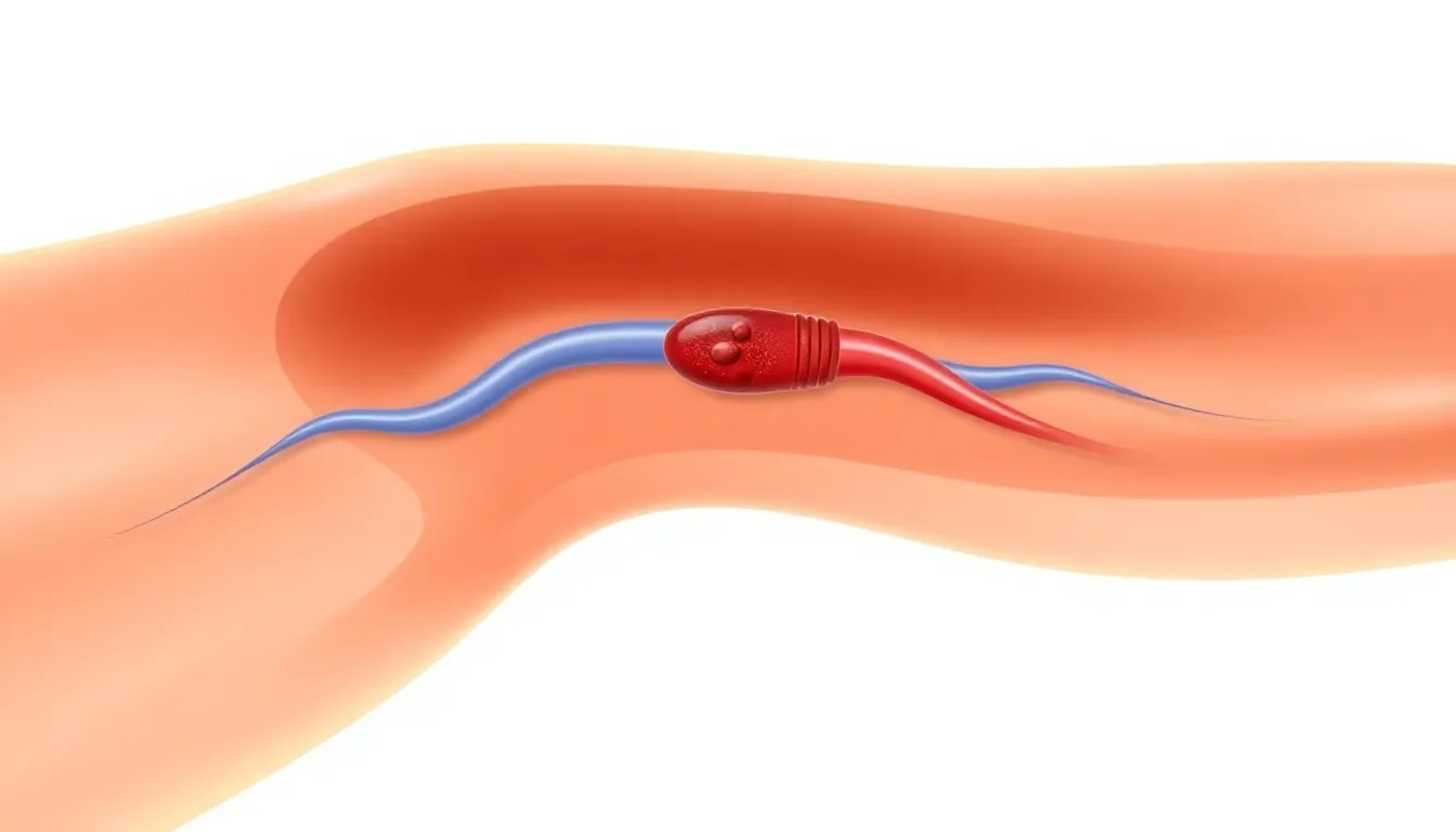 Medizinische Illustration einer Beinthrombose