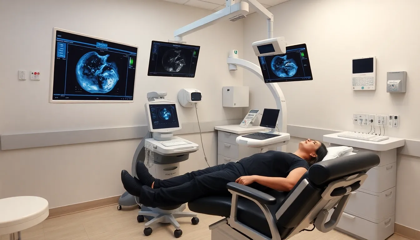 Modernes Untersuchungszimmer mit Ultraschallgerät bei Venacare Zürich