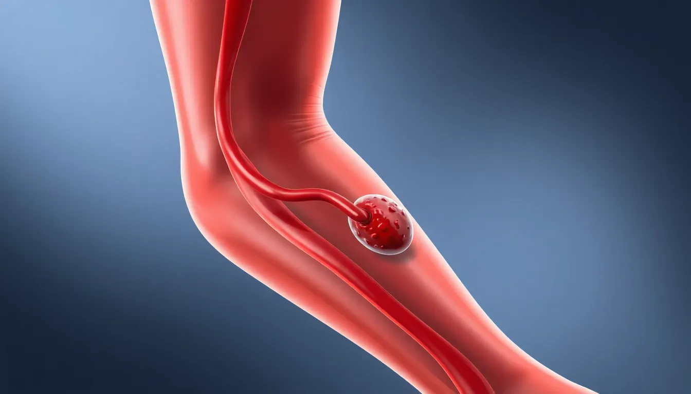 Medizinische Illustration einer Beinvenenthrombose