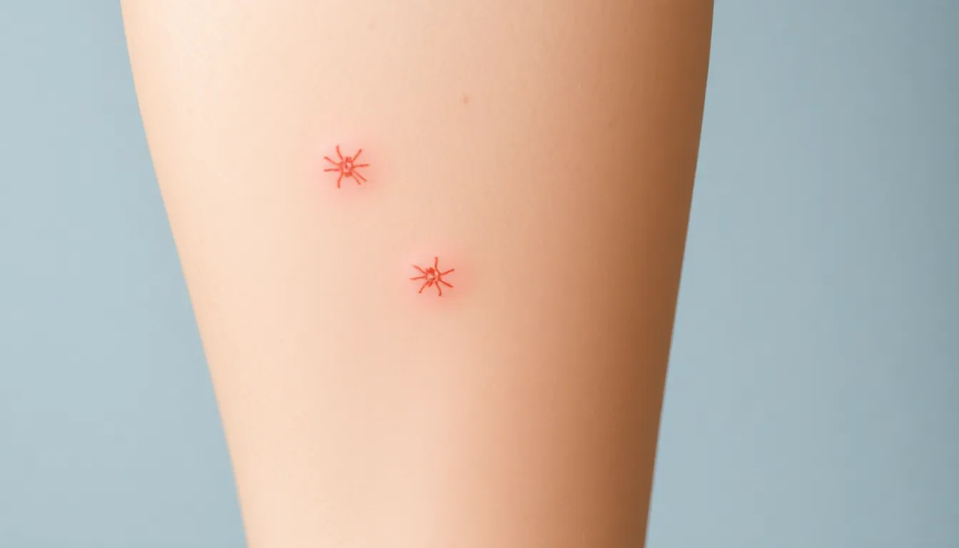 Bein mit Besenreisern vor der Behandlung