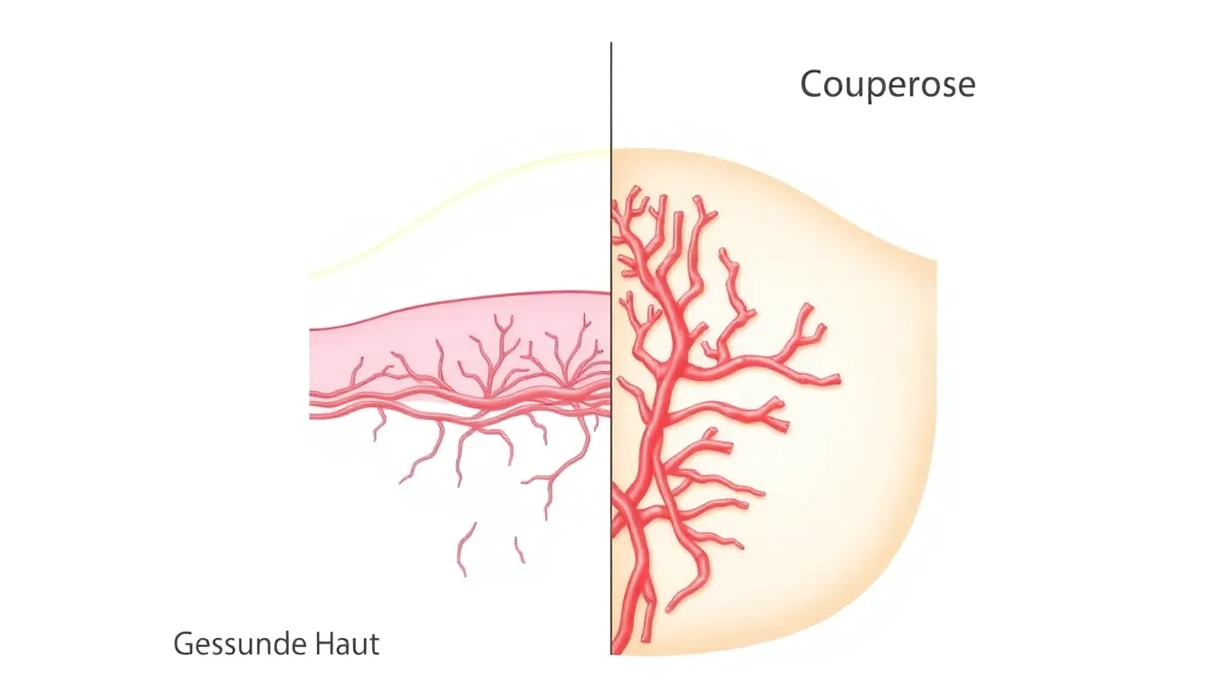 Medizinische Darstellung der Haut bei Couperose