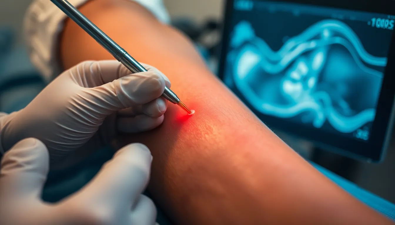 Durchführung der Venen Lasertherapie