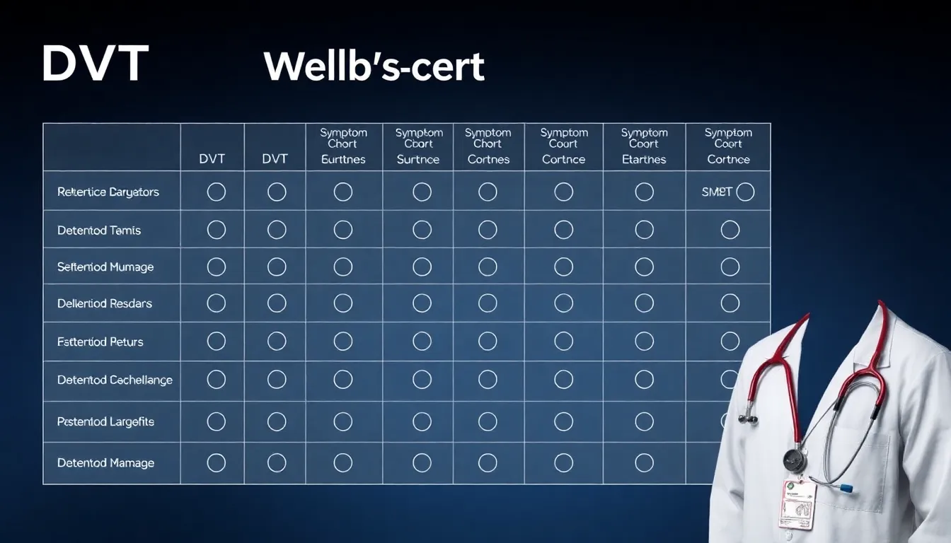 Wells-Score Tabelle zur Einschätzung einer tiefen Venenthrombose