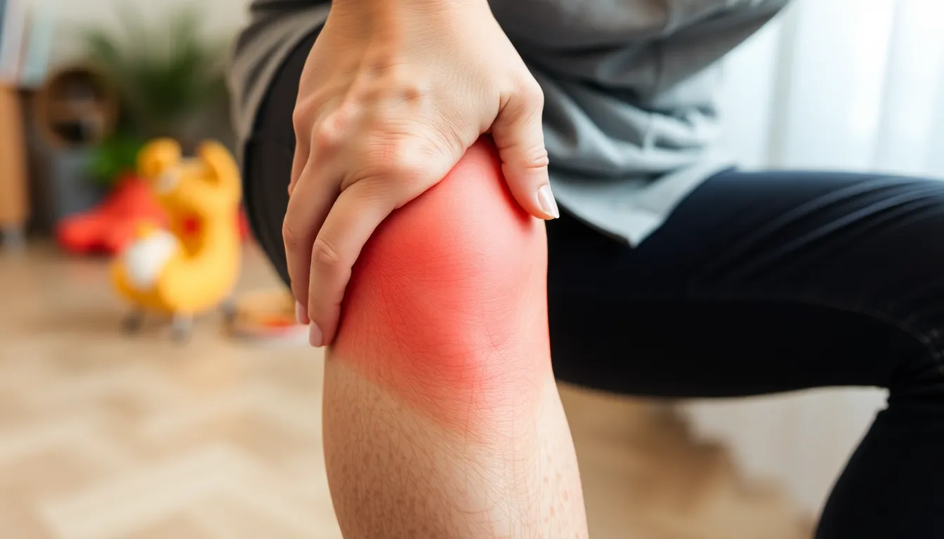 Person mit schmerzenden Beinen, die durch Venenprobleme beeinträchtigt sind