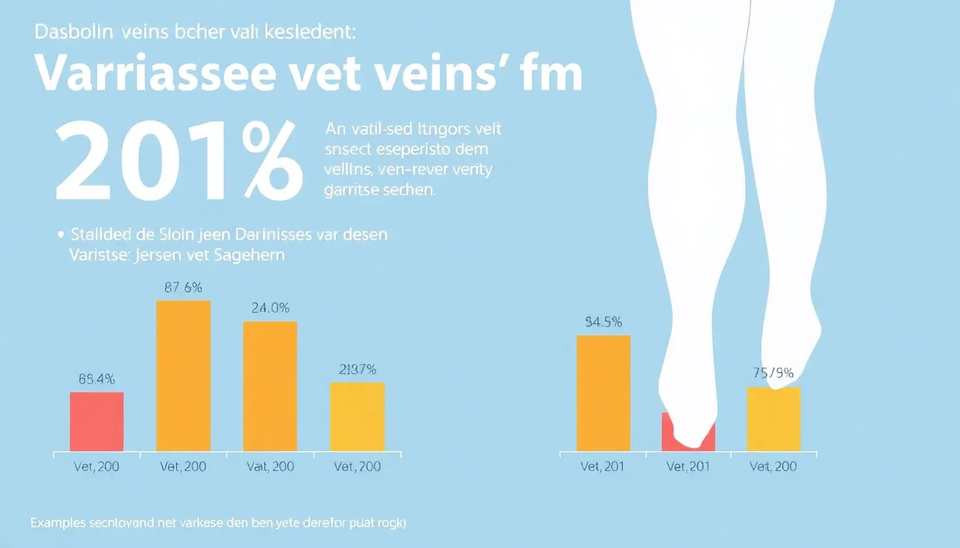 Infografik zur Prävalenz von Krampfadern und Erfolgsquote der Sklerotherapie
