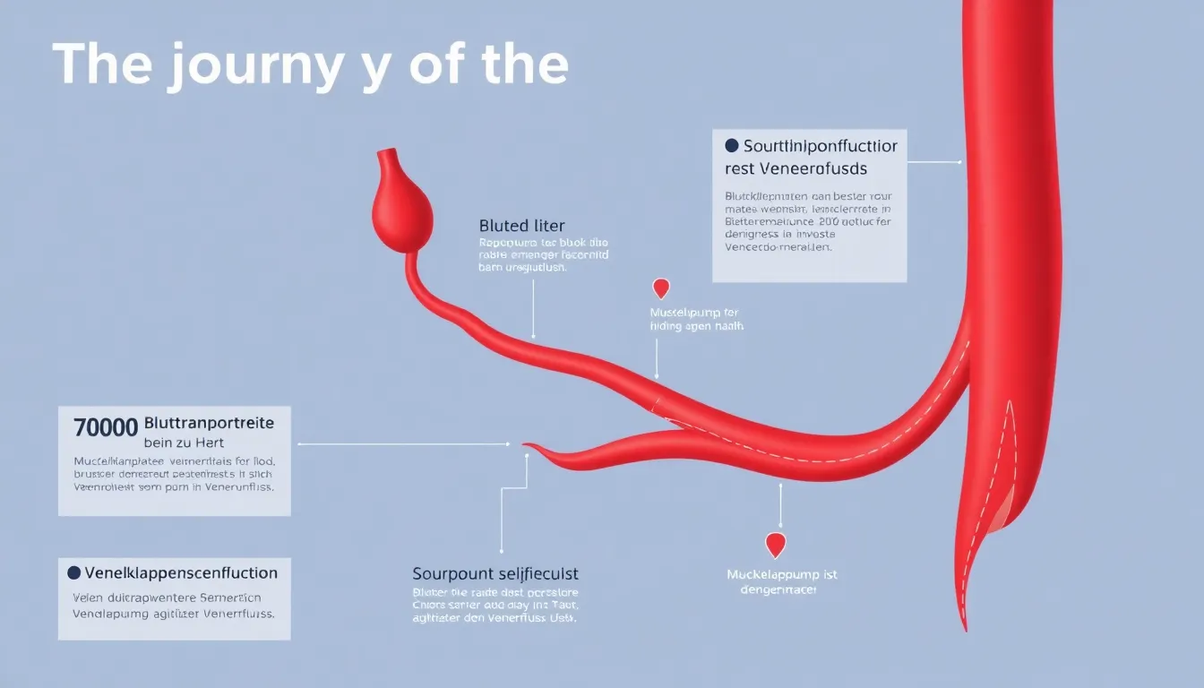 Infografik zur Venenfunktion und Blutkreislauf